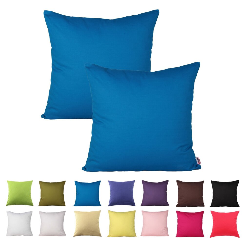 2522 Queenie - 2 Pcs Solid Color Cotton Decorative Pillowcase Cushion Cover